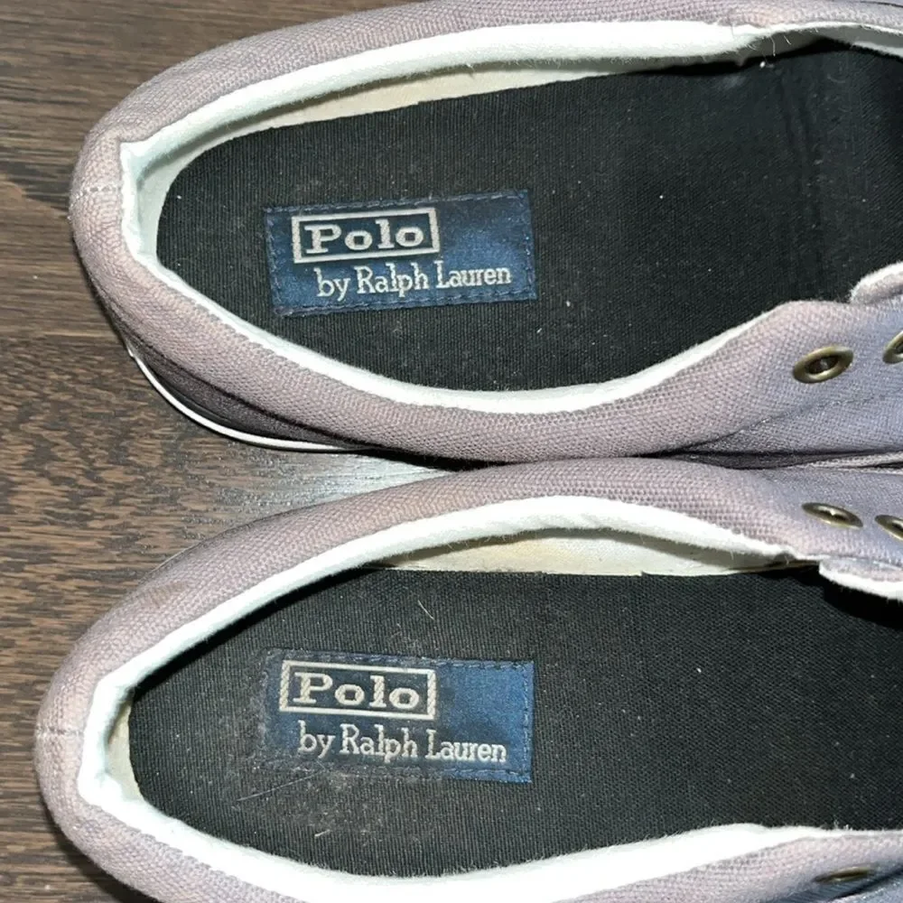Vintage Gray Forestmont Pony Ralph Lauren POLO Men’s 11 D Canvas Shoes no laces